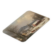 Red School House (country scene) 1858 Magneet (Linkerzijde)