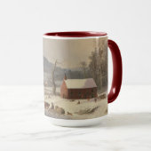 Red School House (country scene) 1858 Mok (Voorkant rechts)
