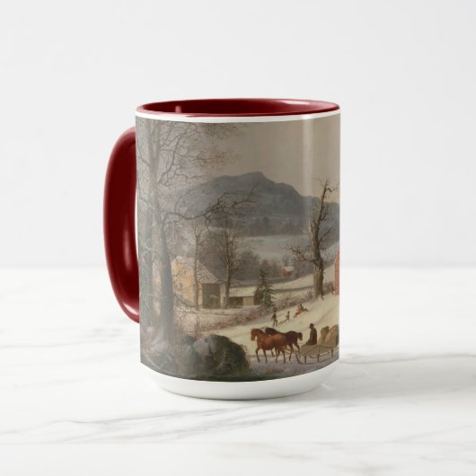 Red School House (country scene) 1858 Mok (Voorkant links)
