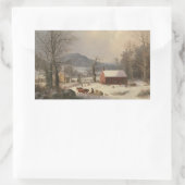 Red School House (country scene) 1858 Rechthoekige Sticker (Tas)