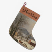 Red School House (Country Scene): Grote Kerstsok (Voorkant (Hangend))