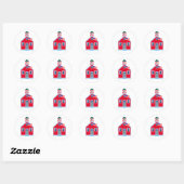Red School House Ronde Sticker (Vel)