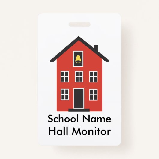 Red Schoolhouse Hall Monitor Badge (Voorkant)
