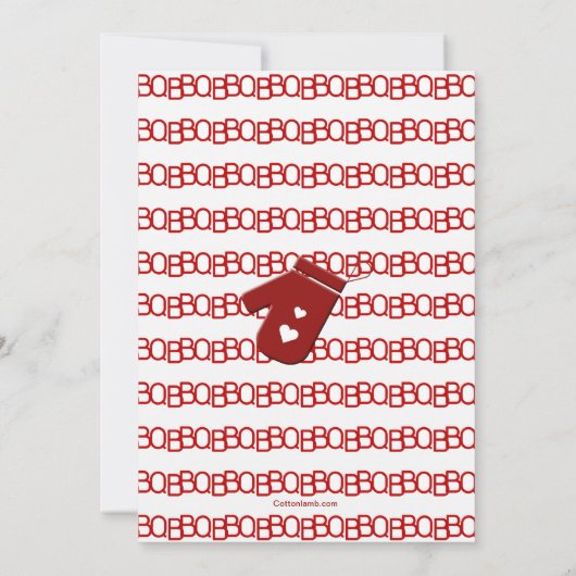 Red Schort BBQ Uitnodiging (Achterkant)