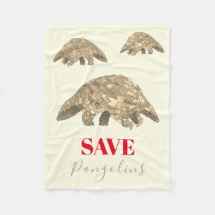Red Schubpangolins Fleece Deken