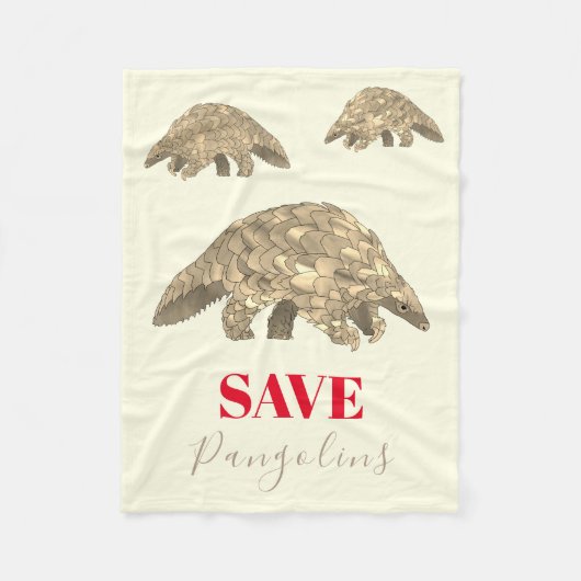 Red Schubpangolins Fleece Deken (Voorkant)