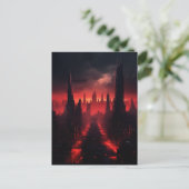 Red SciFi City Briefkaart (Staand voorkant)