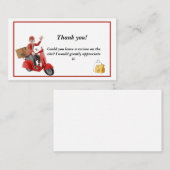 Red Scooter Delivery Driver Dank u Visitekaartje (Voorkant / Achterkant)