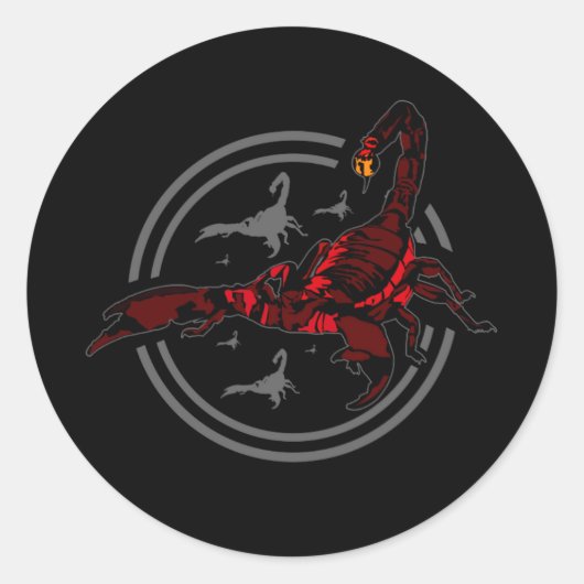 Red Scorpion Ronde Sticker (Voorkant)