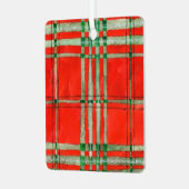RED SCOTT TARTAN Aluminium Square Ornament (Voorkant links)