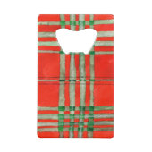 RED SCOTT TARTAN Credit Kaart Bottle Open Creditkaart Flessenopener (Achterkant)