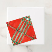 RED SCOTT TARTAN Diamond Gift Labels (In situ)