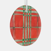 RED SCOTT TARTAN Glass Circle Ornament (Voorkant Rechts)
