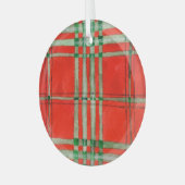 RED SCOTT TARTAN Glass Circle Ornament (Voorkant links)