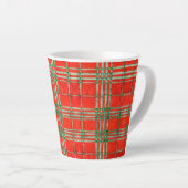 RED SCOTT TARTAN Latte Mok (Rechterhoek)