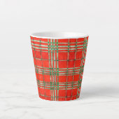 RED SCOTT TARTAN Latte Mok (Voorkant)
