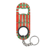 RED SCOTT TARTAN Mini Bottle Open + Sleutelhanger Flessenopener (Achterkant)