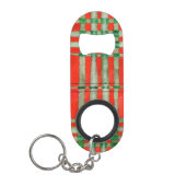 RED SCOTT TARTAN Mini Bottle Open + Sleutelhanger Mini Flessenopener (Voorkant)