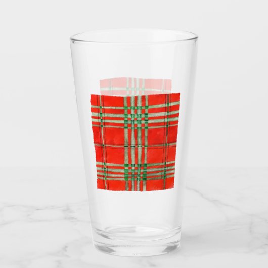 RED SCOTT TARTAN Pint Glass Glas (Voorkant)