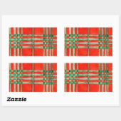 RED SCOTT TARTAN Rectangle Stickers (Vel)