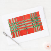RED SCOTT TARTAN Rectangle Stickers (Envelop)
