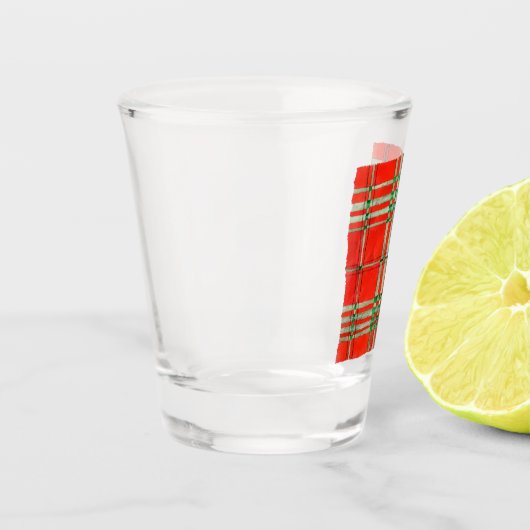 RED SCOTT TARTAN Shot Glass Shot Glas (Links)