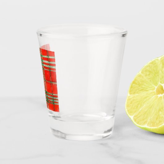 RED SCOTT TARTAN Shot Glass Shot Glas (Rechts)