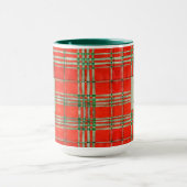 RED SCOTT TARTAN Tall Green Combo Mok + Initiaal (Midden)