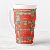 RED SCOTT TARTAN Tall Latte Mok (Linkerhoek)
