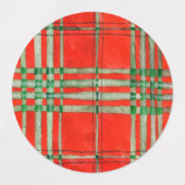 RED SCOTT TARTAN Waterbestendige labels (Design 1)