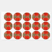 RED SCOTT TARTAN Waterbestendige labels (Vel)