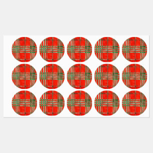 RED SCOTT TARTAN Waterbestendige labels