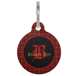 Red Scottish Pset Monogrammed Large Huisdierpenning