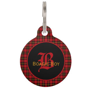 Red Scottish Pset Monogrammed Large Huisdierpenning