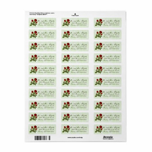 Red Scottish Roos Return Address Label (Full Sheet)