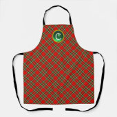 RED SCOTTISH TARTAN EN GREEN GEM STONE MONOGRAM  SCHORT (Voorkant)