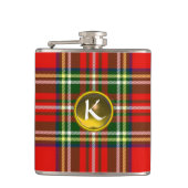 RED SCOTTISH TARTAN, GEEL TOPAZ GEMSTONE MONOGRAM HEUPFLES (Voorkant)