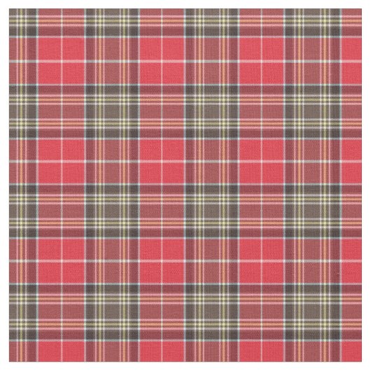 Red Scottish Tartan Pset Stof (Close Up)