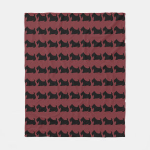 Red Scottish Terrier Fleece Blanket