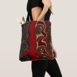 Red Scramble Tote Bag<br><div class="desc">Red Scramble. Multicoloured abstract in red,  white. green,  pink with a strong added texture.</div>