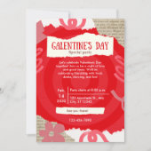 Red Scrapbook Galentine's Day Party Kaart (Voorkant)