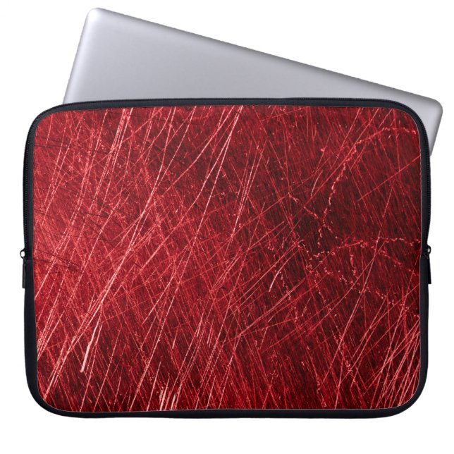 Red scratch abstract backgroundabstract, aged, alu laptop sleeve (Voorkant)