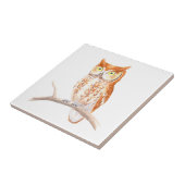Red Screech Owl Tile Tegeltje (Zijkant)