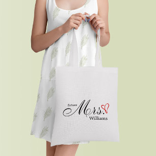 Red Scribble Heart Future Mrs. Tote Bag