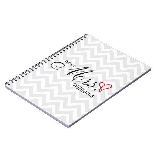 Red Scribble Heart Future Mrs Wedding Planner Notitieboek (Linkerzijde)