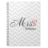 Red Scribble Heart Future Mrs Wedding Planner Notitieboek (Voorkant)