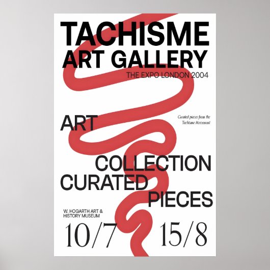 Red Scribble Tachisme Art Exhibition Poster (Voorkant)