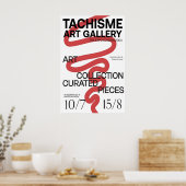 Red Scribble Tachisme Art Exhibition Poster (Keuken)