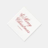 Red Scribble Vrolijk Kerstfeest Servet (Hoek)