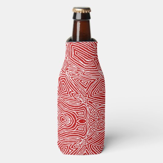 Red Scribbleprint Flesjeskoeler (Fles Voorkant)
